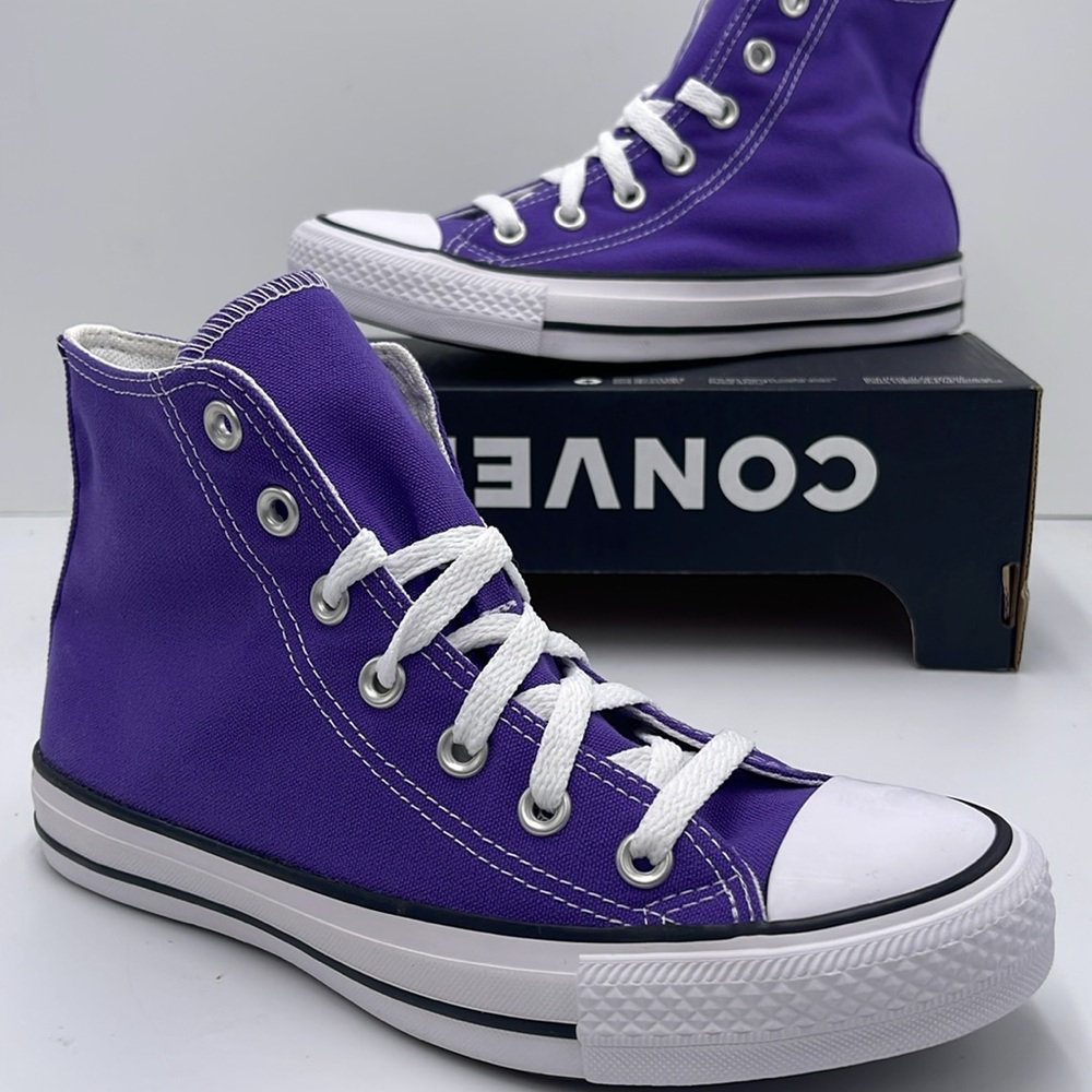 Converse Men’s Chuck Taylor All Star Hi B Grade Purple White 137833F Sneakers - Picture 14 of 16